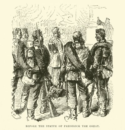 Przed pomnikiem Fryderyka Wielkiego, maj 1871 r. autorstwa English School