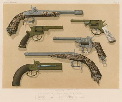Pistolety belgijskie i angielskie autorstwa English School