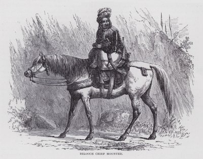 Belooch Chief Mounted (grawerowanie) autorstwa English School