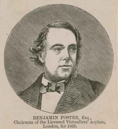 Benjamin Foster, przewodniczący licencjonowanego azylu dla witarian, Londyn, 1859 autorstwa English School