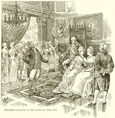Benjamin Franklin na dworze Ludwika XVI autorstwa English School