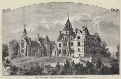 Bestwood Lodge, niedaleko Nottingham (grawerowanie) autorstwa English School