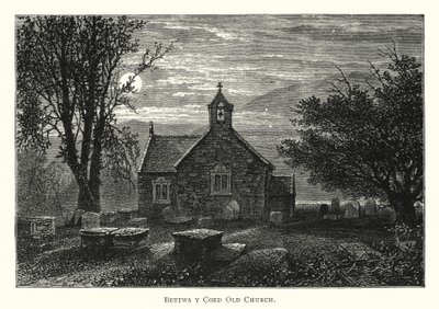 Bettws y Coed Old Church (grawerowanie) autorstwa English School