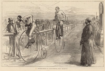 Mecz rowerowy na Lillie Bridge, West Brompton autorstwa English School