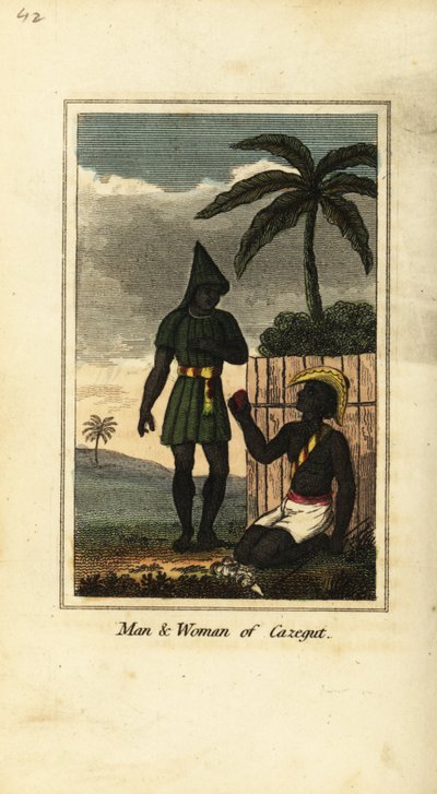 Bijogos mężczyzna i kobieta Cazegut (Wyspy Bissagos, Gwinea Bissau, Afryka Zachodnia) autorstwa English School
