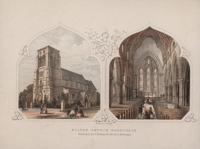 Bilton Church, Harrogate, North Yorkshire (kolorowe grawerowanie) autorstwa English School