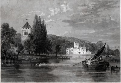 Opactwo Bisham. (grafika, ok. 1850) autorstwa English School