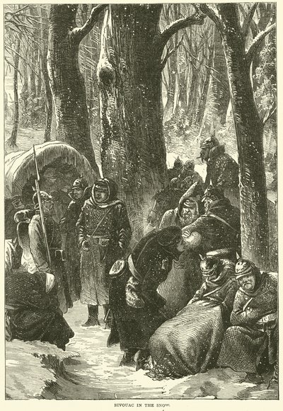 Biwak na śniegu, listopad 1870 autorstwa English School