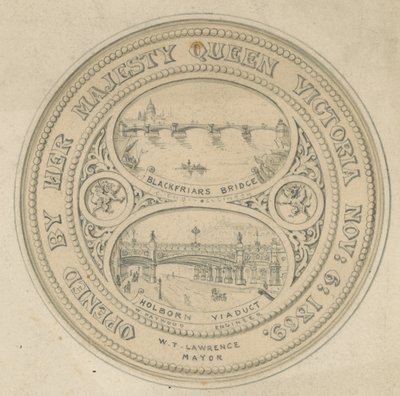 Blackfriars Bridge i wiadukt Holborn autorstwa English School