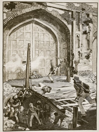 Wysadzenie kaszmiru w Delhi, ilustracja z Cassells Illustrated History of England (zdjęcie w sepii) autorstwa English School