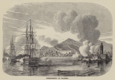 Bombardowanie Palermo (rycina) autorstwa English School