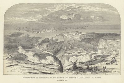 Bombardowanie Sewastopola przez brytyjskie i francuskie armie i floty sprzymierzone, 17 października 1854 r autorstwa English School