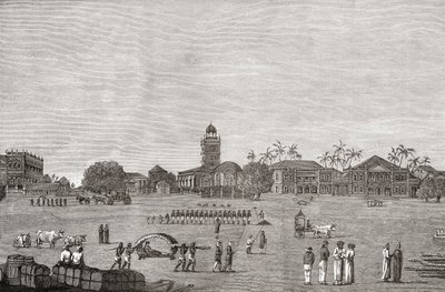 Bombay Green, South Mumbai, Indie w 1767, z „Krótkiej historii ludu angielskiego” J.R. Greena, opublikowanej w 1893 autorstwa English School
