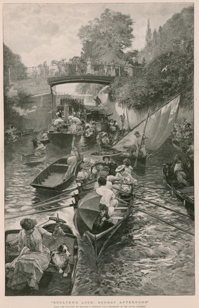 Boulters Lock: Sunday Afternoon, z obrazu Edwarda J Gregory autorstwa English School