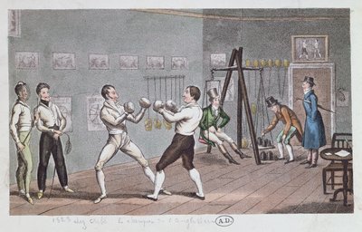 Boks w Anglii, 1823 (kolor grawerowany) autorstwa English School