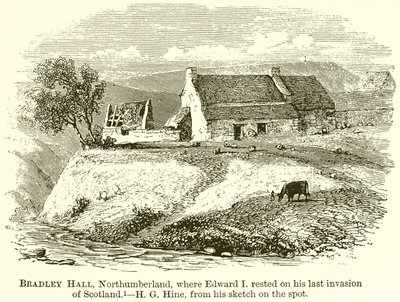 Bradley Hall, Northumberland, gdzie Edward I odpoczywał podczas swojej ostatniej inwazji na Szkocję autorstwa English School