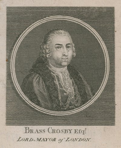 Brass Crosby, burmistrz Londynu 1765 autorstwa English School