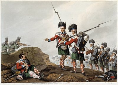 Odwaga w „”Anegdotach i incydentach historycznych, militarnych i morskich, które dotarły do ramion Wielkiej Brytanii i ich sojuszników, kończące się na Waterloo”” Edwarda Orme. Ill. przez Fry, Sutherland, Clark, Dubourg, W.Heart, JA, Atkinson... Wyd. 1819, autorstwa English School