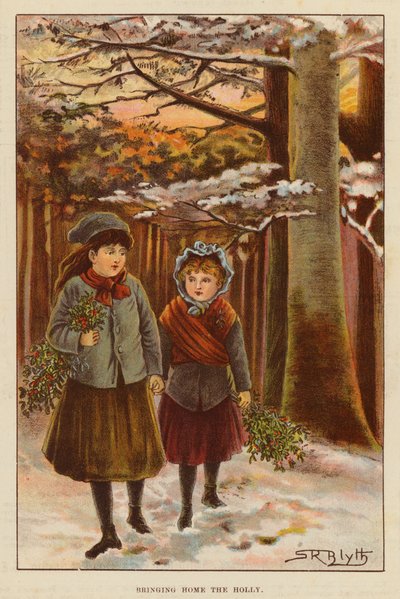 Bringing Home the Holly (kolor lito) autorstwa English School