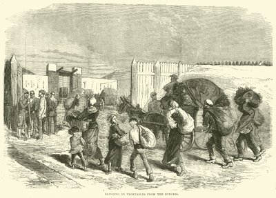 Przywiezienie warzyw z przedmieść, październik 1870 autorstwa English School