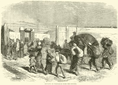 Przywiezienie warzyw z przedmieść, październik 1870 autorstwa English School