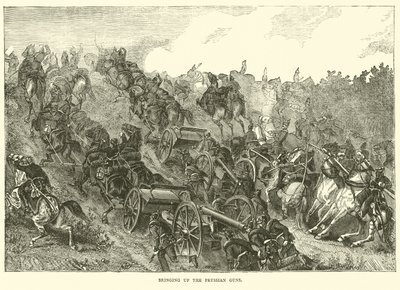 Podnoszenie pruskich dział, sierpień 1870 autorstwa English School