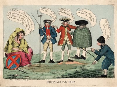 Ruiny Britannii, wyd. 1779 (ręcznie kolorowane grawerowanie) autorstwa English School
