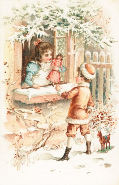 Brytyjska kartka świąteczna autorstwa English School