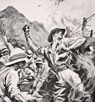 Brytyjski porucznik W.T. Forshaw VC, z „The War Illustrated Album deLuxe”, wydanego w Londynie, 1916 autorstwa English School