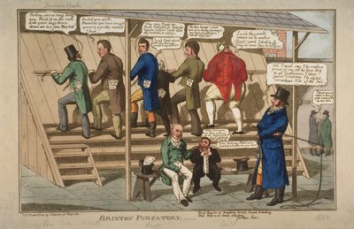 Brixton Purgatory, 1822 (akwaforta ręcznie kolorowana) autorstwa English School