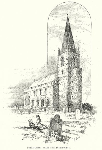 Brixworth od południowego zachodu (rycina) autorstwa English School