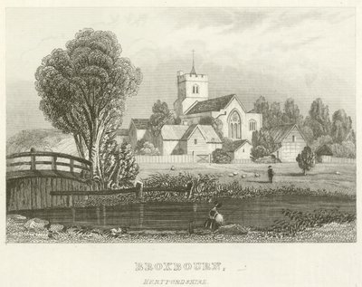 Broxbourne, Hertfordshire (grawerowanie) autorstwa English School