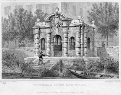 Buckingham Water Gate, Strand, 1830 autorstwa English School