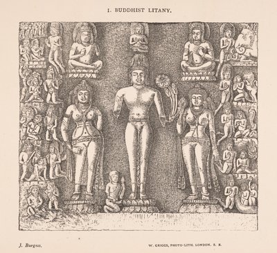Litania buddyjska, ze świątyń jaskiniowych Indii autorstwa Jamesa Fergussona i J. Burgess autorstwa English School