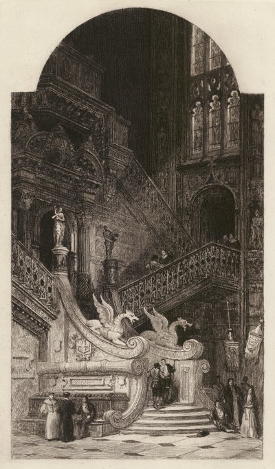 Katedra w Burgos, wytrawione przez C.O. Murraya, według Davida Robertsa (litografia) autorstwa English School