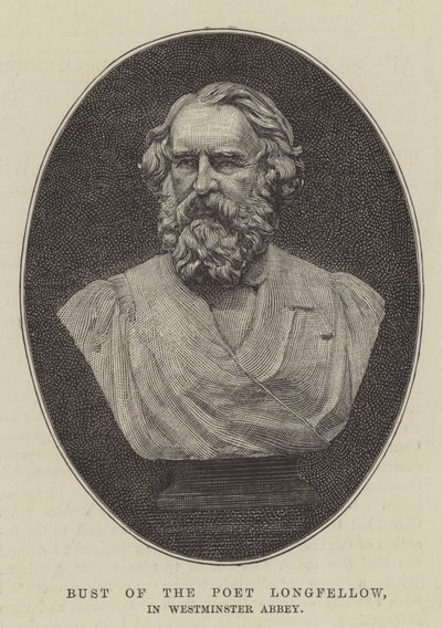 Popiersie poety Longfellow w Opactwie Westminsterskim (rycina) autorstwa English School
