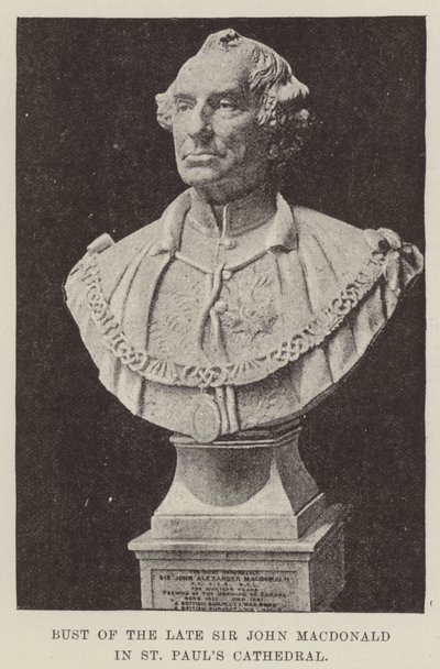 Popiersie ś.p. sir Johna Macdonalda w katedrze św. Pawła (rycina) autorstwa English School