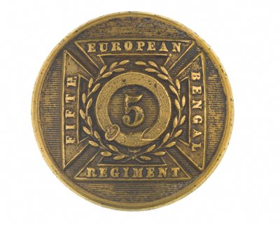 Guzik, oficer, 5. Bengalski Pułk Europejski, 1858-1860 autorstwa English School