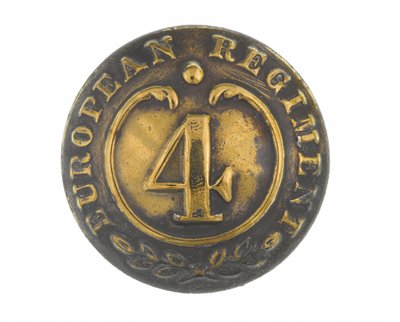 Button, inne stopnie, 4. bengalski europejski pułk, 1855-1861. autorstwa English School