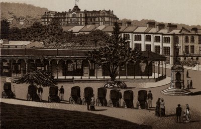 Buxton: gorące kąpiele i kolumnada (lito) autorstwa English School