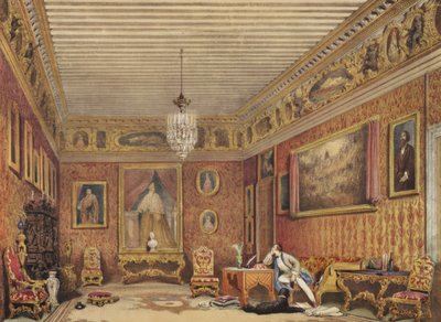 Pokój Byronów w Palazzo Mocenigo, Wenecja (wc na papierze) autorstwa English School