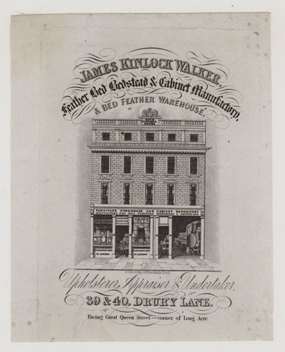 Stolarz, James Kinlock Walker, karta handlowa autorstwa English School