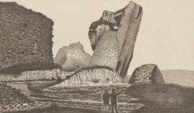 Zamek Caerphilly, Krzywa Wieża (lito) autorstwa English School