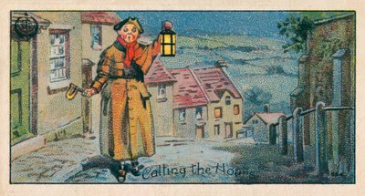 Wywoływanie godzin, Strażnik (chromolitho) autorstwa English School