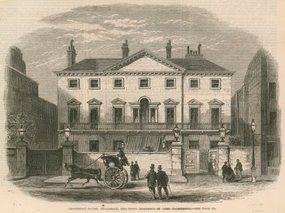Cambridge House, Piccadilly, Londyn, miejska rezydencja Lorda Palmerstona autorstwa English School