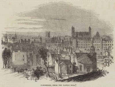 Cambridge, ze Wzgórza Zamkowego (rycina) autorstwa English School