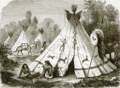 Obóz Indian Komanczów autorstwa English School