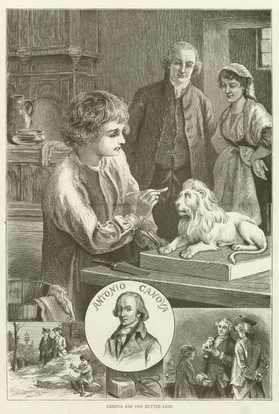 Canova i lew maślany autorstwa English School