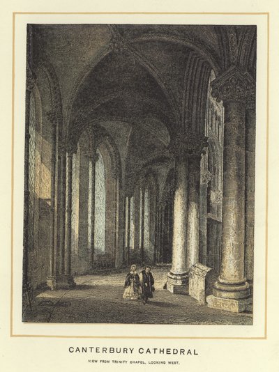 Katedra w Canterbury, widok z Kaplicy Trójcy Świętej, patrząc na zachód autorstwa English School