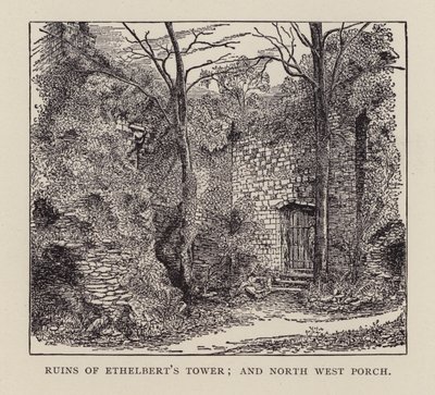 Canterbury: Ruiny Wieży Ethelberta i północno-zachodnia ganek (lito) autorstwa English School